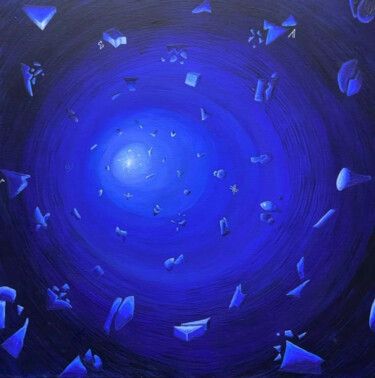 Painting titled "big.blue.swirl" by Peters Atelier Austria, Original Artwork, Acrylic