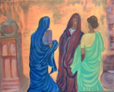 Peinture intitulée "CHRISTINE'S THREE W…" par Les Petits Pinceaux De Norah Joy, Œuvre d'art originale