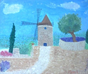 Peinture intitulée "Windmill" par Les Petits Pinceaux De Norah Joy, Œuvre d'art originale