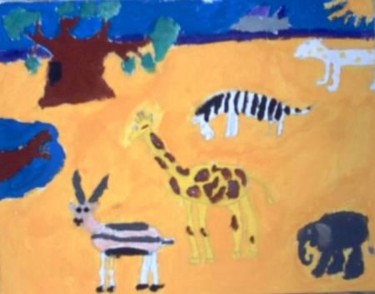 Peinture intitulée "The Jungle" par Les Petits Pinceaux De Norah Joy, Œuvre d'art originale