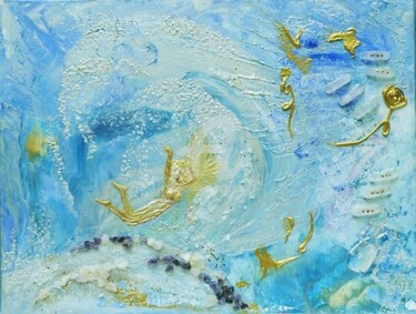 Painting titled "Voyage astral" by Jhp Creations - Joelle Hagoulon-Petot, Original Artwork, Acrylic