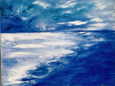 Peinture intitulée "La vague" par Jhp Creations - Joelle Hagoulon-Petot, Œuvre d'art originale