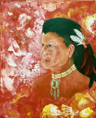 Peinture intitulée "Sagesse amérindienne" par Jhp Creations - Joelle Hagoulon-Petot, Œuvre d'art originale