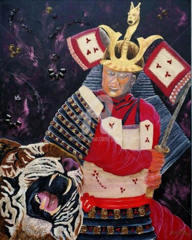 Painting titled "Le samouraï" by Jhp Creations - Joelle Hagoulon-Petot, Original Artwork, Acrylic