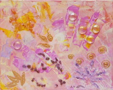 Peinture intitulée "Nuées roses" par Jhp Creations - Joelle Hagoulon-Petot, Œuvre d'art originale