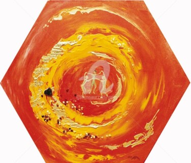 Peinture intitulée "2e chakra (sacré) :…" par Jhp Creations - Joelle Hagoulon-Petot, Œuvre d'art originale, Acrylique