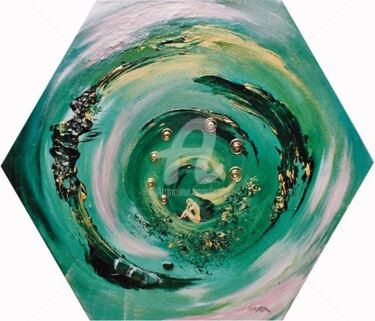 Peinture intitulée "4e chakra (coeur) :…" par Jhp Creations - Joelle Hagoulon-Petot, Œuvre d'art originale, Acrylique