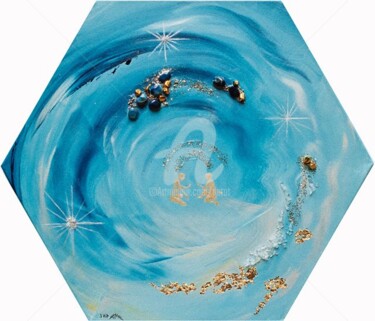 Peinture intitulée "5e chakra (gorge) :…" par Jhp Creations - Joelle Hagoulon-Petot, Œuvre d'art originale, Acrylique