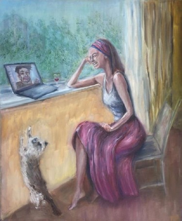 Painting titled "Stupid women" by Irina Petrova, Original Artwork, Oil
