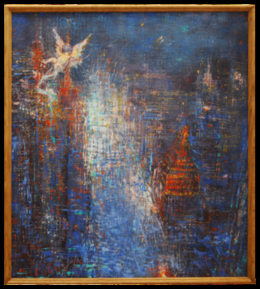 Malerei mit dem Titel "Painting of New Yor…" von Petr Kisenuk, Original-Kunstwerk, Öl