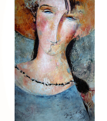 Картина под названием "Портрет женщинки" - Пётр Козлов (AMPIR), Подлинное произведение искусства, Масло