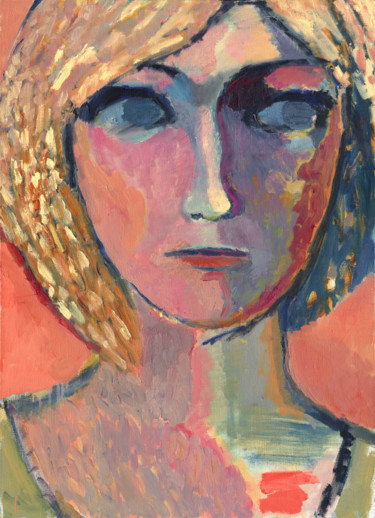 Malerei mit dem Titel "Mosaic girl" von Petr Ldin, Original-Kunstwerk, Öl