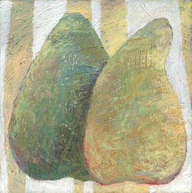 Pintura intitulada "TWO PEARS" por Petr Ldin, Obras de arte originais, Óleo