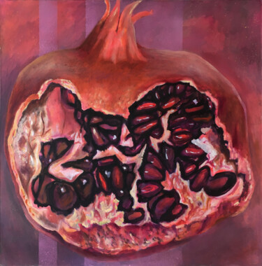 Peinture intitulée "A POMEGRANATE" par Petr Ldin, Œuvre d'art originale, Huile