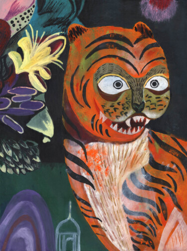 Pintura titulada "Tiger" por Petr Ldin, Obra de arte original, Acrílico