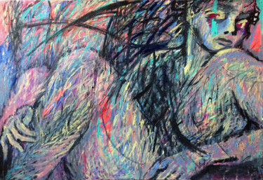 Schilderij getiteld "RECLINING NUDE" door Petr Ldin, Origineel Kunstwerk, Olie