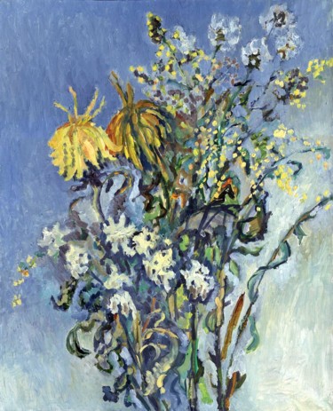Painting titled "Dry bouquet" by Petr Ldin, Original Artwork, Oil