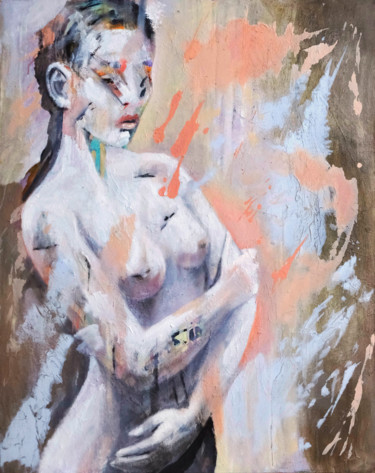 Malarstwo zatytułowany „SHY GIRL” autorstwa Petr Ldin, Oryginalna praca, Olej