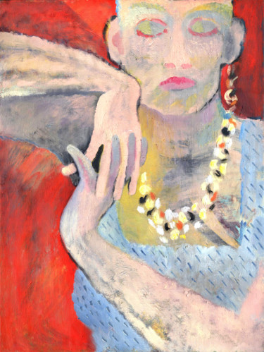 Peinture intitulée "BALD WOMAN" par Petr Ldin, Œuvre d'art originale, Huile