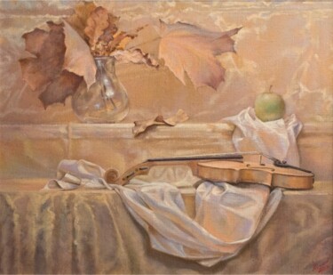 Pintura intitulada "Концерт для скрипки…" por Piotr Vasilevich Tuliakov, Obras de arte originais, Óleo