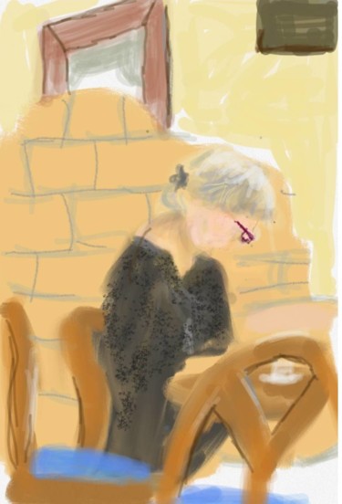 Der Stammgast Digitale Künste mit dem Titel "Der Stammgast" von Petra Hüther, Original-Kunstwerk, Digitale Malerei