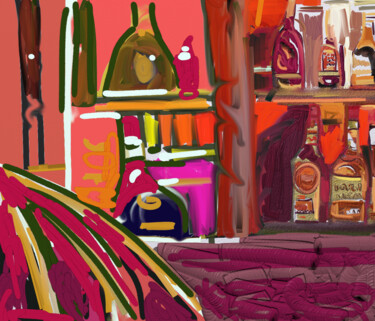 Collages intitulée "Cognac und Co" par Petra Hüther, Œuvre d'art originale, Autre