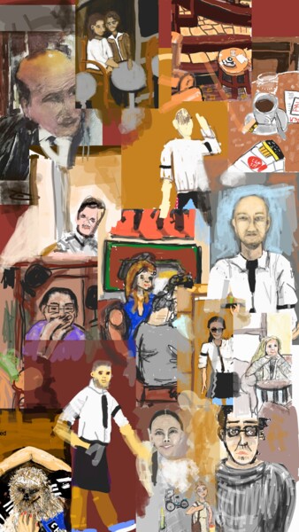 Digitale Kunst mit dem Titel "Collage einer Leben…" von Petra Hüther, Original-Kunstwerk, Digitale Malerei