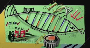 Digitale Kunst getiteld "DNA Bakterien" door Petra Hüther, Origineel Kunstwerk, Digitaal Schilderwerk