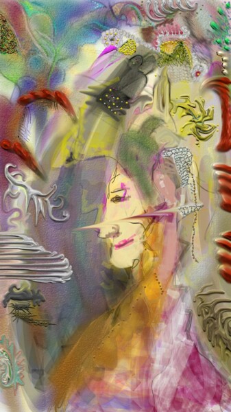 Digitale Kunst mit dem Titel "Sehnsucht 13 cm x 7…" von Petra Hüther, Original-Kunstwerk, Digitale Malerei