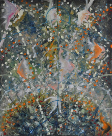 Pittura intitolato "Universe I." da Petra Jacenkova, Opera d'arte originale, Olio Montato su Telaio per barella in legno