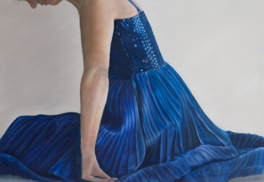 Malerei mit dem Titel "Blau" von Petra Kolberg, Original-Kunstwerk, Öl