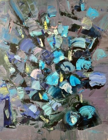 Pintura intitulada "Fleurs sauvages" por Petra Marian, Obras de arte originais, Óleo Montado em Armação em madeira