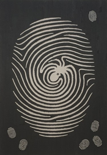 Painting titled "Fingerprint" by Petra Nikita Pavlovičová, Original Artwork, Ink