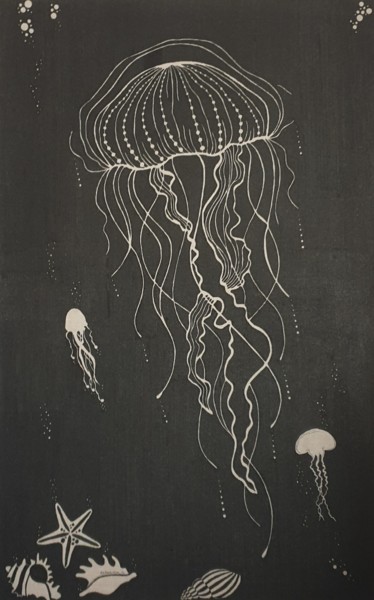 Painting titled "Jellyfish" by Petra Nikita Pavlovičová, Original Artwork, Ink