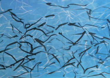 Dessin intitulée "Storm of birds 1" par Petra Schepens, Œuvre d'art originale, Encre