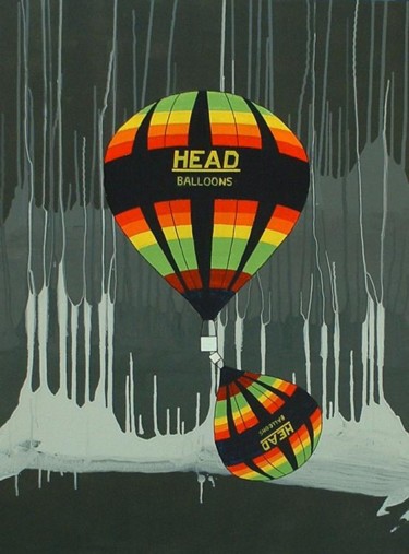 Painting titled "Head neg." by Petra Farac, Original Artwork