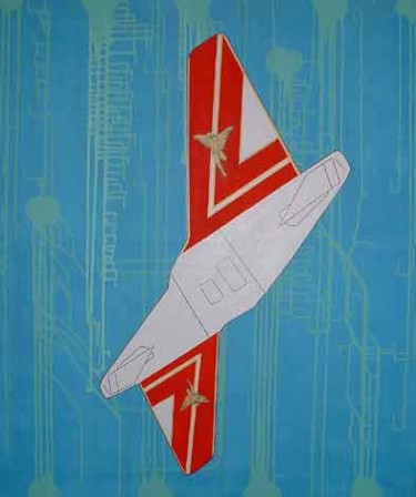 Painting titled "Lauda airlines" by Petra Farac, Original Artwork