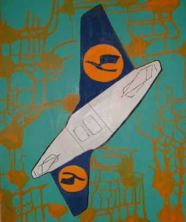 Malerei mit dem Titel "Lufthansa" von Petra Farac, Original-Kunstwerk