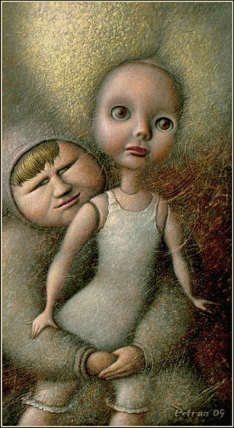 Картина под названием "Кукла" - Владимир Петрань, Подлинное произведение искусства, Масло