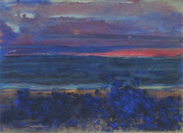 Peinture intitulée "Silence bleu" par Petra Schubert Lechner, Œuvre d'art originale, Huile