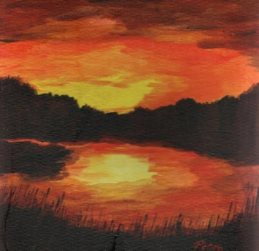 Malerei mit dem Titel "Sonnenuntergang - K…" von Petra Wohlwerth, Original-Kunstwerk, Andere