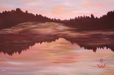 Malerei mit dem Titel "Sunset" von Petra Wohlwerth, Original-Kunstwerk, Öl