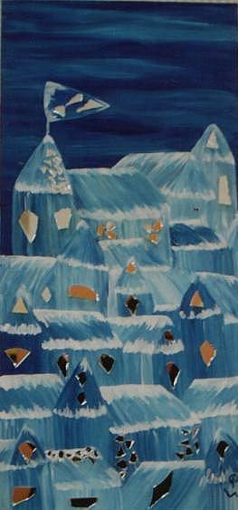 Painting titled "Ice City" by Petra Wohlwerth, Original Artwork