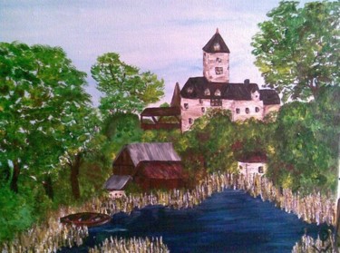 Malerei mit dem Titel "Burg Falkenstein" von Petra Wohlwerth, Original-Kunstwerk