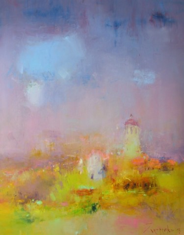Painting titled "landscape" by Yuriy Petrenko, Original Artwork, Oil