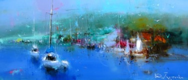 Painting titled "Sea landscape" by Yuriy Petrenko, Original Artwork, Oil