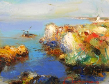 Painting titled "Seashore" by Yuriy Petrenko, Original Artwork, Oil