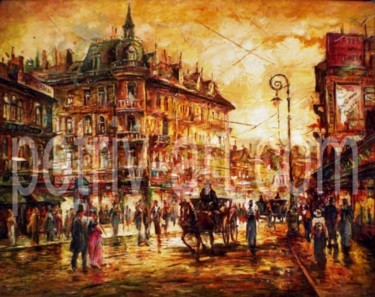 Картина под названием "Городской пейзаж 4" - Владимир Петрив, Подлинное произведение искусства, Масло