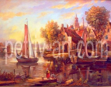 Картина под названием "Голландский пейзаж 1" - Владимир Петрив, Подлинное произведение искусства, Другой
