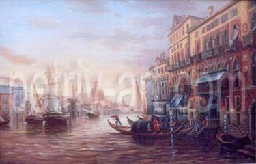 Картина под названием "Венеция" - Владимир Петрив, Подлинное произведение искусства, Масло